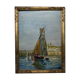 Old painting, sailboat, signed lower right, 70s/80s