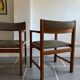 Set 6 chairs and 2 vintage Scandinavian teak and tweed chairs