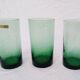 Set of 11 vintage green tinted glasses