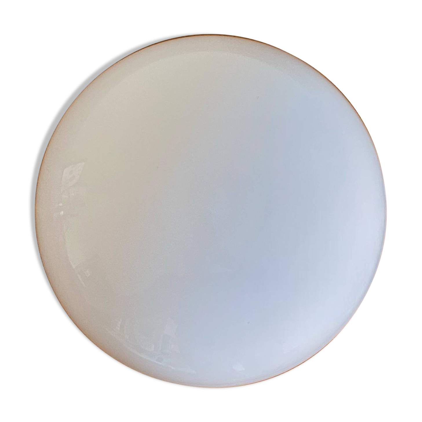 Applique murale plafonnier demi lune 20 cm verre opaline blanc LAMP-7398