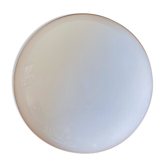 Applique murale plafonnier demi lune 20 cm verre opaline blanc LAMP-7398