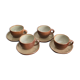 Coffee cups and under cups in gres vintage 1970s - set of 4 cups and under cup