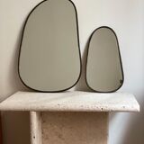 Mirror organic egg brass black 60x40cm