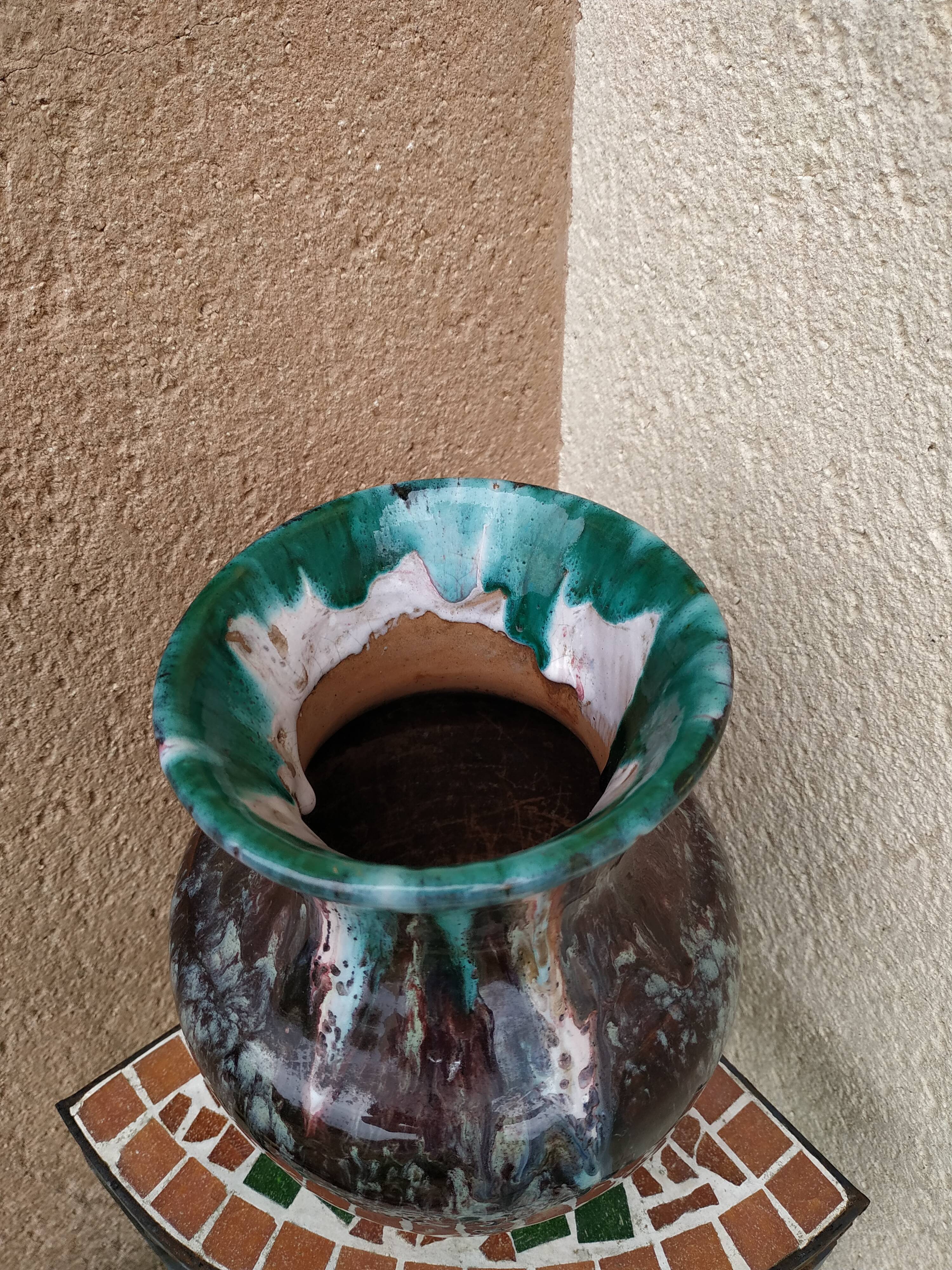 Vase in sandstone enamelled with the puisaye