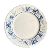 Sarreguemines round dish in white and blue iron earth, “Aïda” service