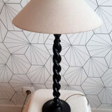 Turned wooden lamp
