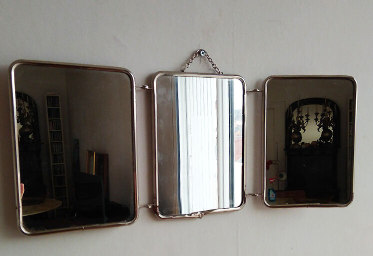Mirror Barber triptych - 47.5 x 20 cm