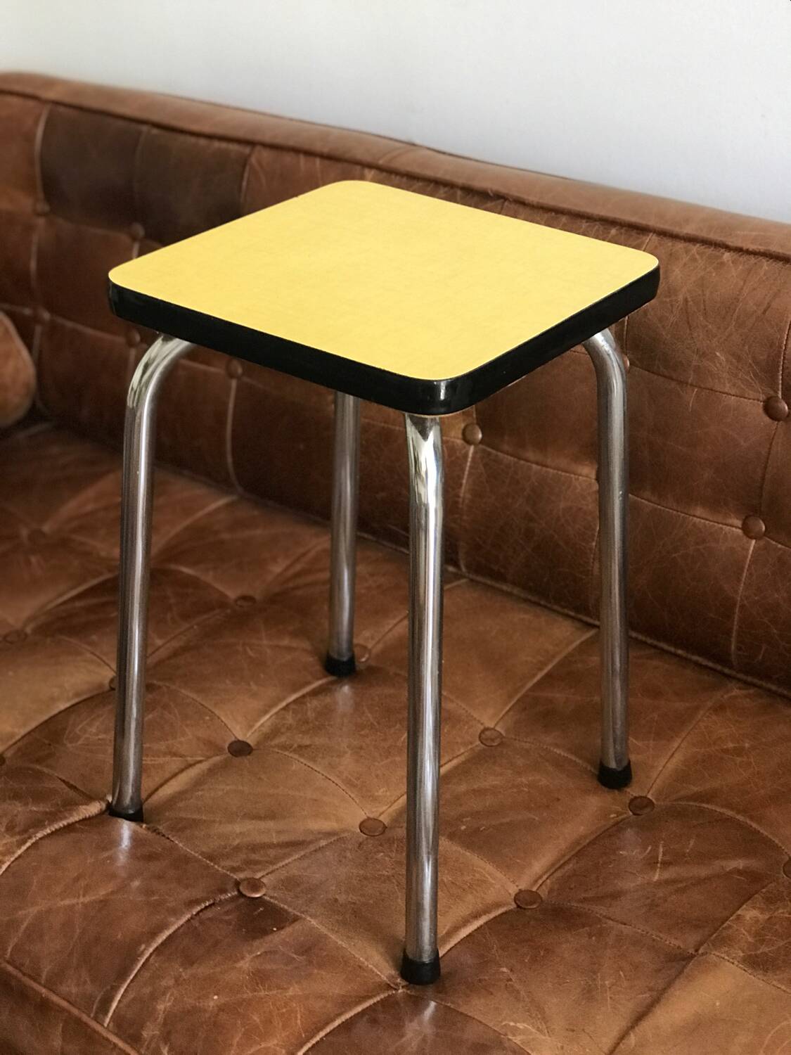 Vintage yellow formica stool