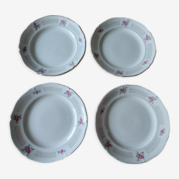 Lot de 4 assiettes à dessert St Amand collection Roseline