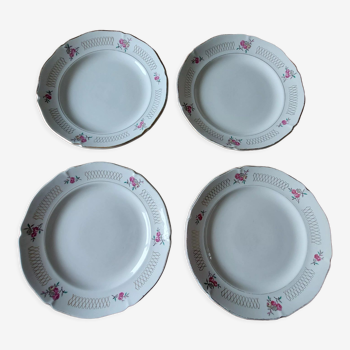 Set of 4 dessert plates St Amand Roseline collection