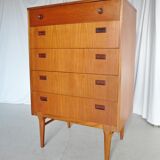 High Scandinavian teak chest of drawers