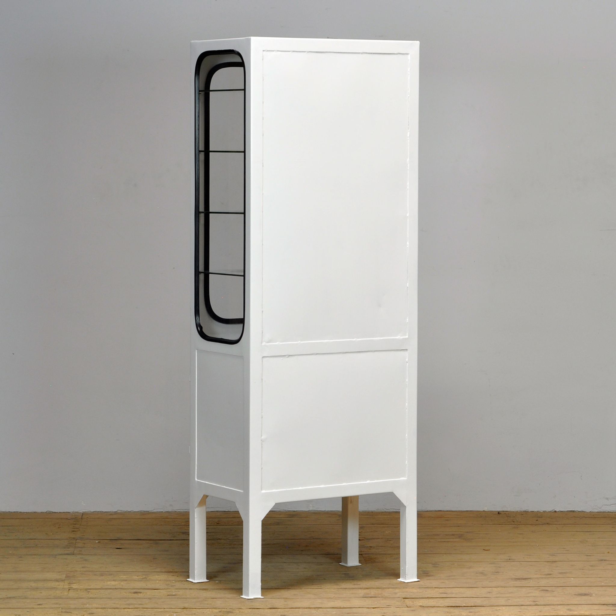 Vintage Iron And Glass Medical Cabinet, 1970s