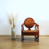 Colonial armchair in wood and bamboo