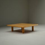 Minimalist ash wood coffee table, 1980s europe.