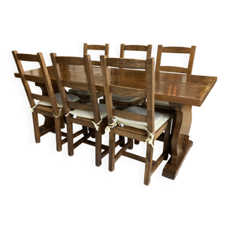 Solid wood table and 6 chairs