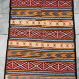 Multicolored Berber kilim rugs woven hands in natural wool
