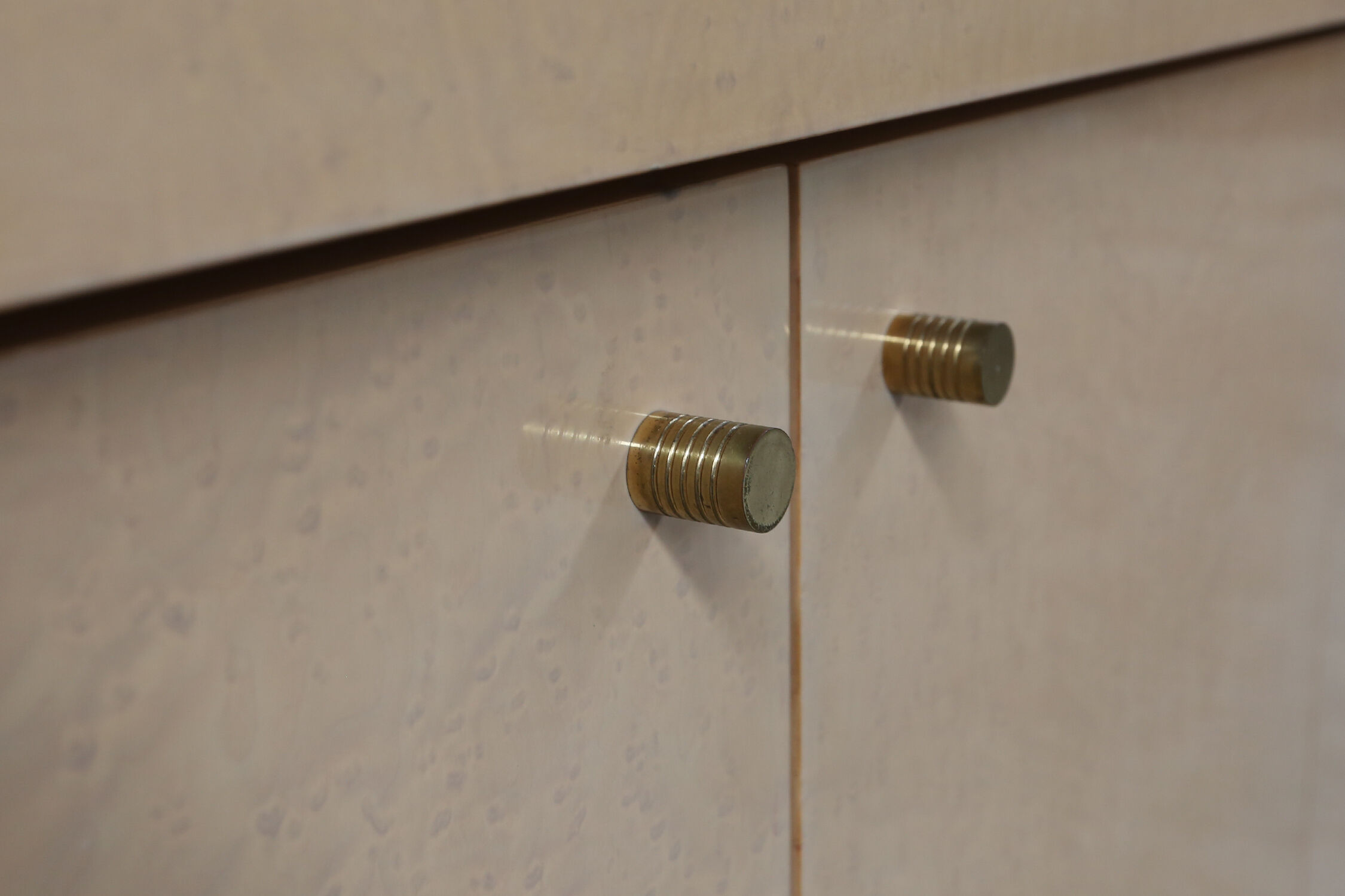 Ivory lacquer sideboard by Jean-Claude Dresse