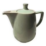 Vintage French large coffee pot in light green ceramic