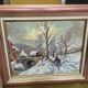 Oil on panel signed B. Franco depicting a lively winter landscape.