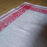 12 Ancient towel embroidered monogrammed JC floral red litter Napoleon III
