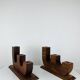 Pair of brutalist wooden candlesticks, 1960s