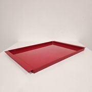 Vintage Italian Red Metal Trays / Mid-Century Modern Decorative Servin