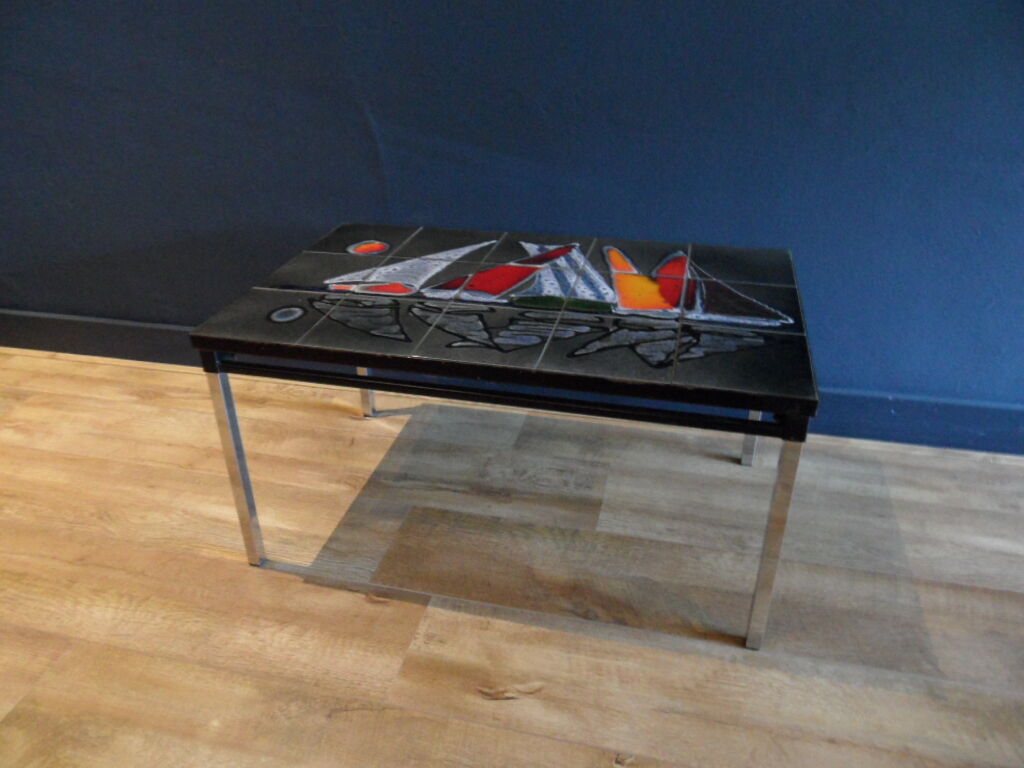 Mid century coffee table with tiles 1960's