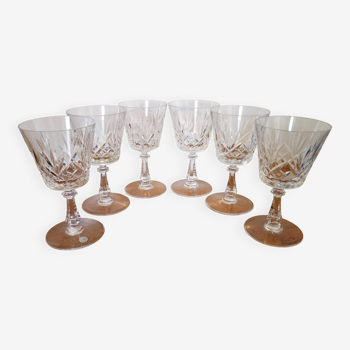 Val St Lambert crystal red wine glasses