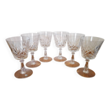 Val St Lambert crystal red wine glasses