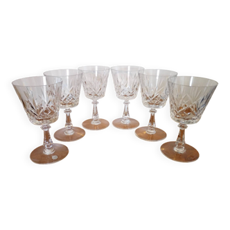 Val St Lambert crystal red wine glasses