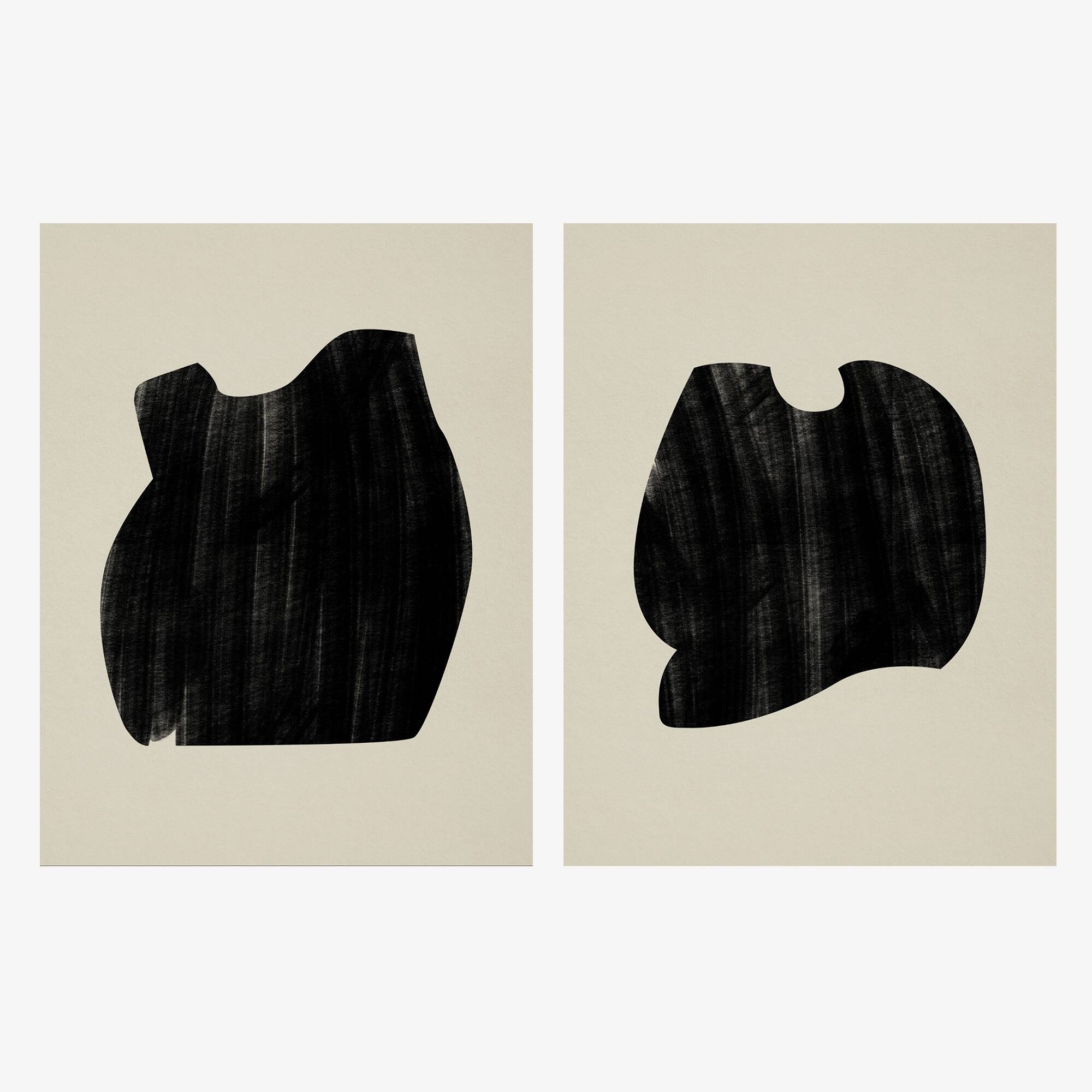 Pair of giclee prints, abstract wall art set of two, 50x70cm