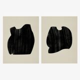 Pair of giclee prints, abstract wall art set of two, 50x70cm