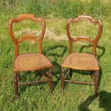 Pair of Louis Philippe cane chairs late 19th century