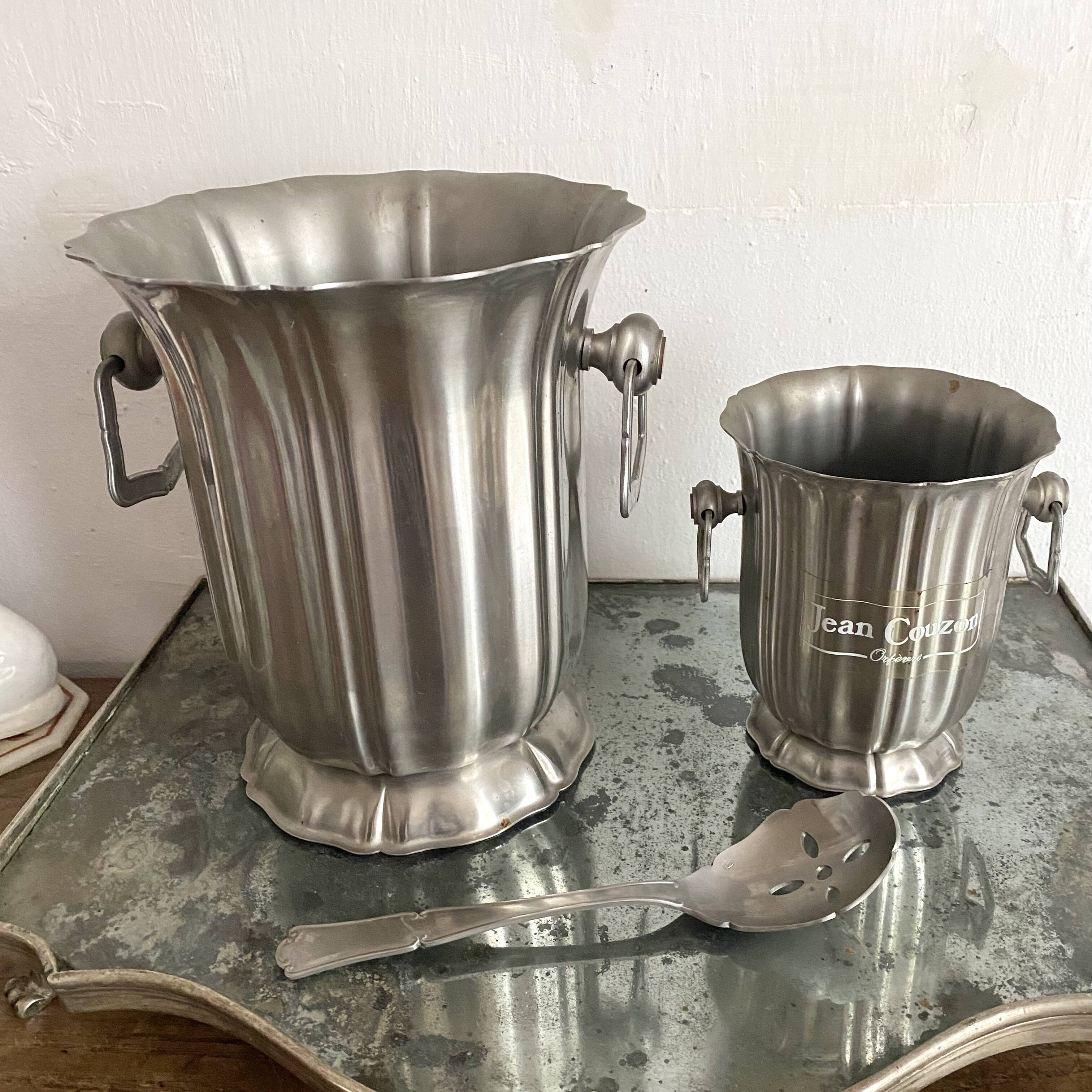 Champagne bucket set and stainless steel ice bucket Jean COUZON