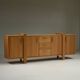 Large brustalist oak sideboard, Belgium.