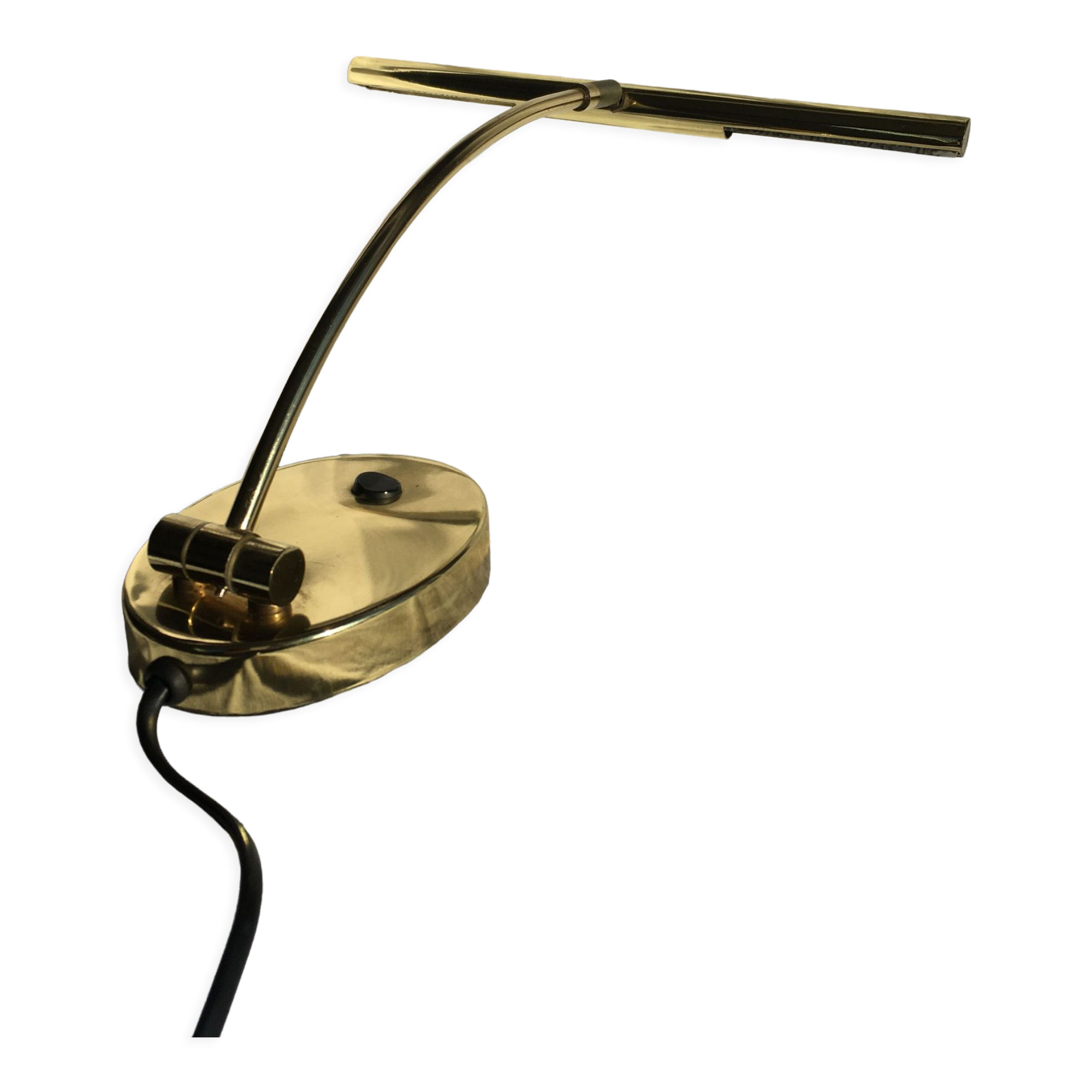 Piano or desk lamp in gilded brass