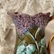 Pichet en barbotine Onaing décor Lilas art nouveau