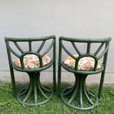 Pair of rattan armchairs