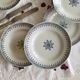 6 blue Saint Amand dinner plates