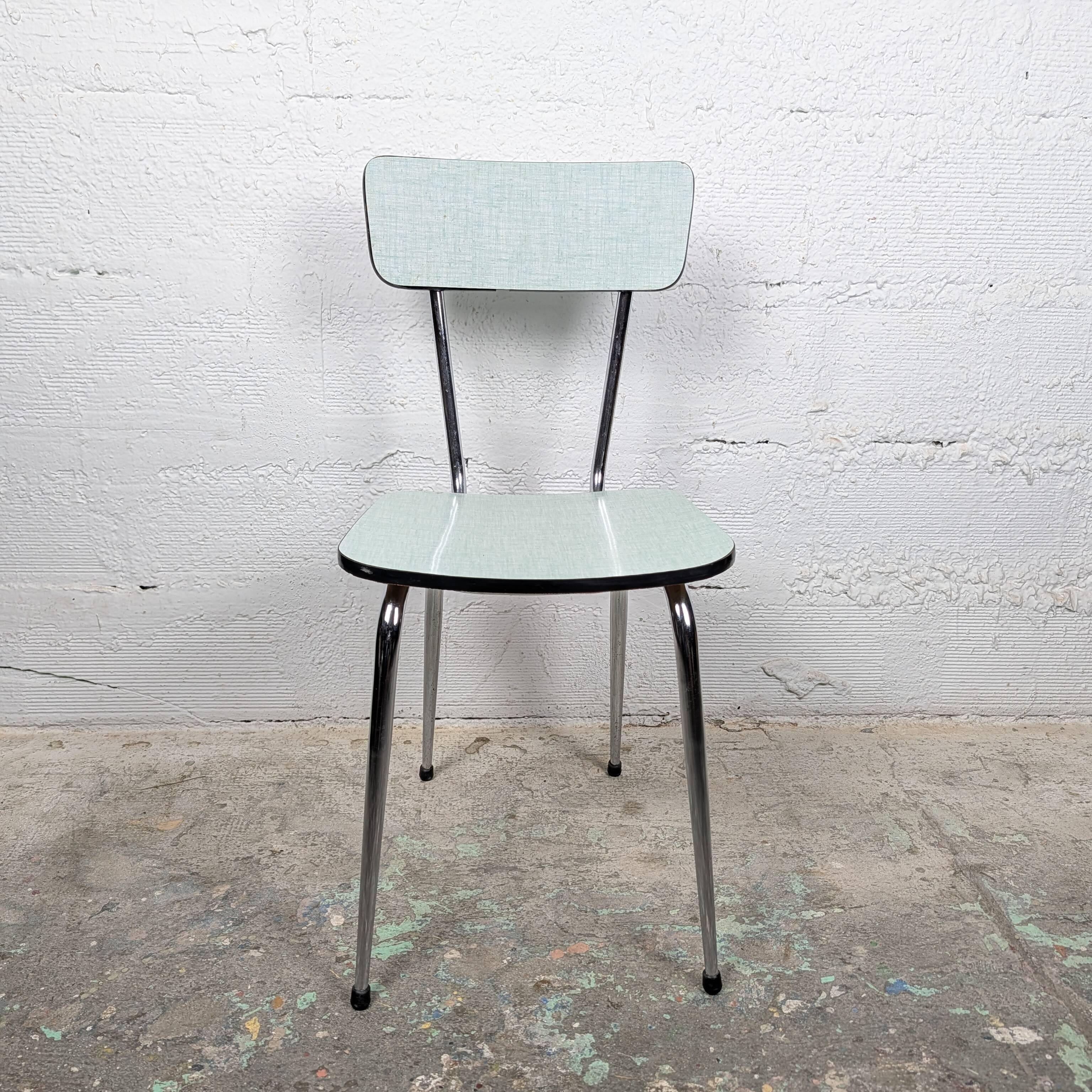 A water green formica chair