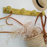 Coat rack - antique hook in patinated yellow wood