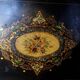Large Napoleon III tray in black metal painted with floral decoration. 72x57 cm Good condition B795