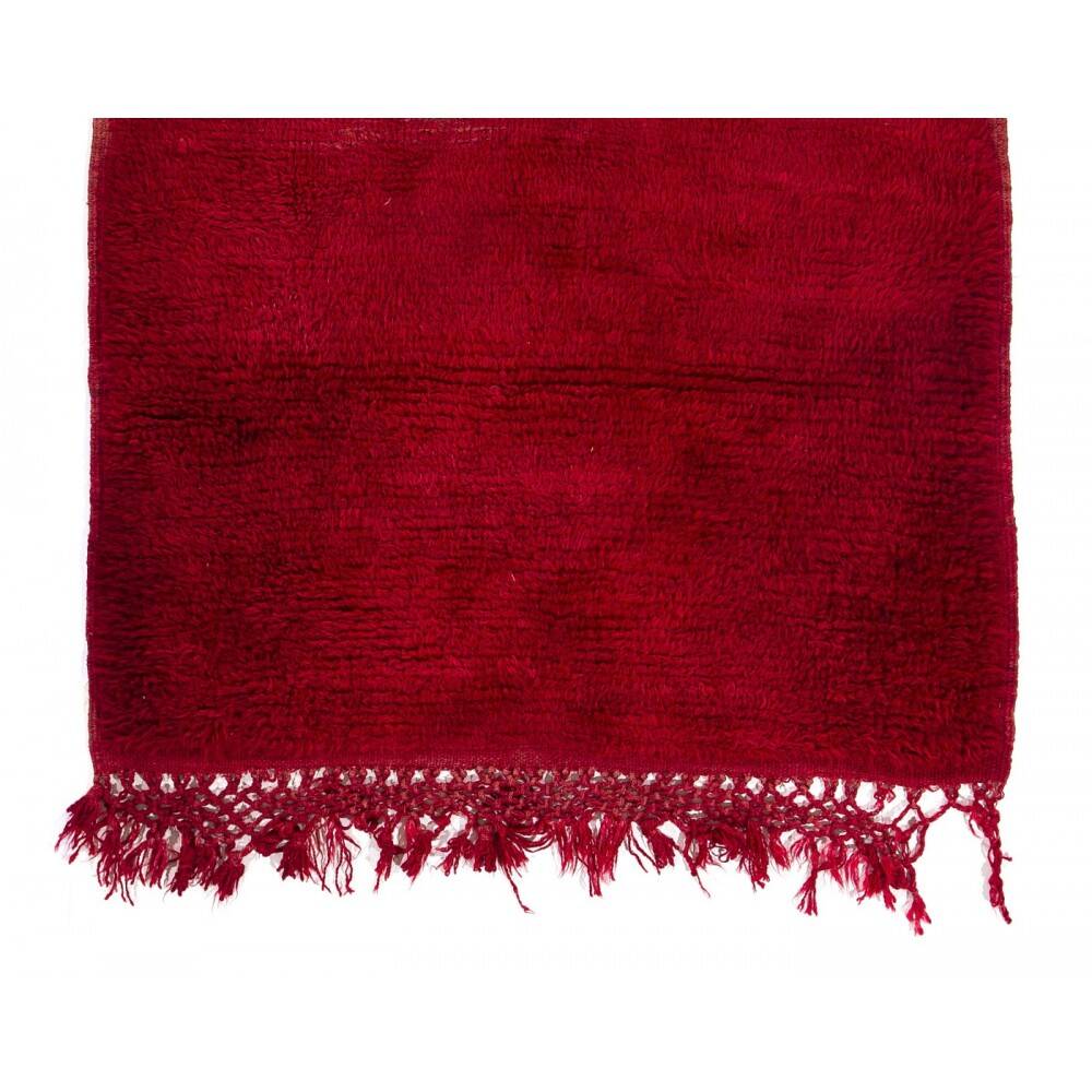 Solid Red Vintage Handmade Turkish Tulu Rug, 100% Wool
