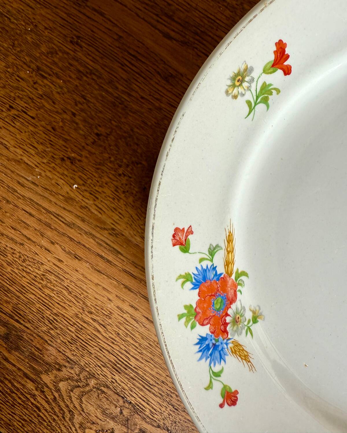 Set of 12 flat ironstone plates from Luneville