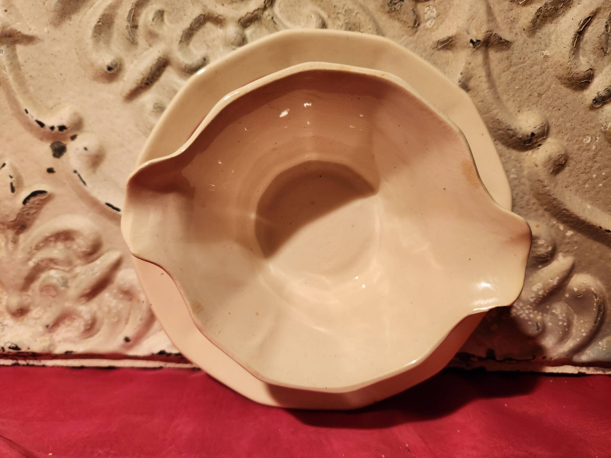 Armelle sauce boat Sarreguemines hand-painted