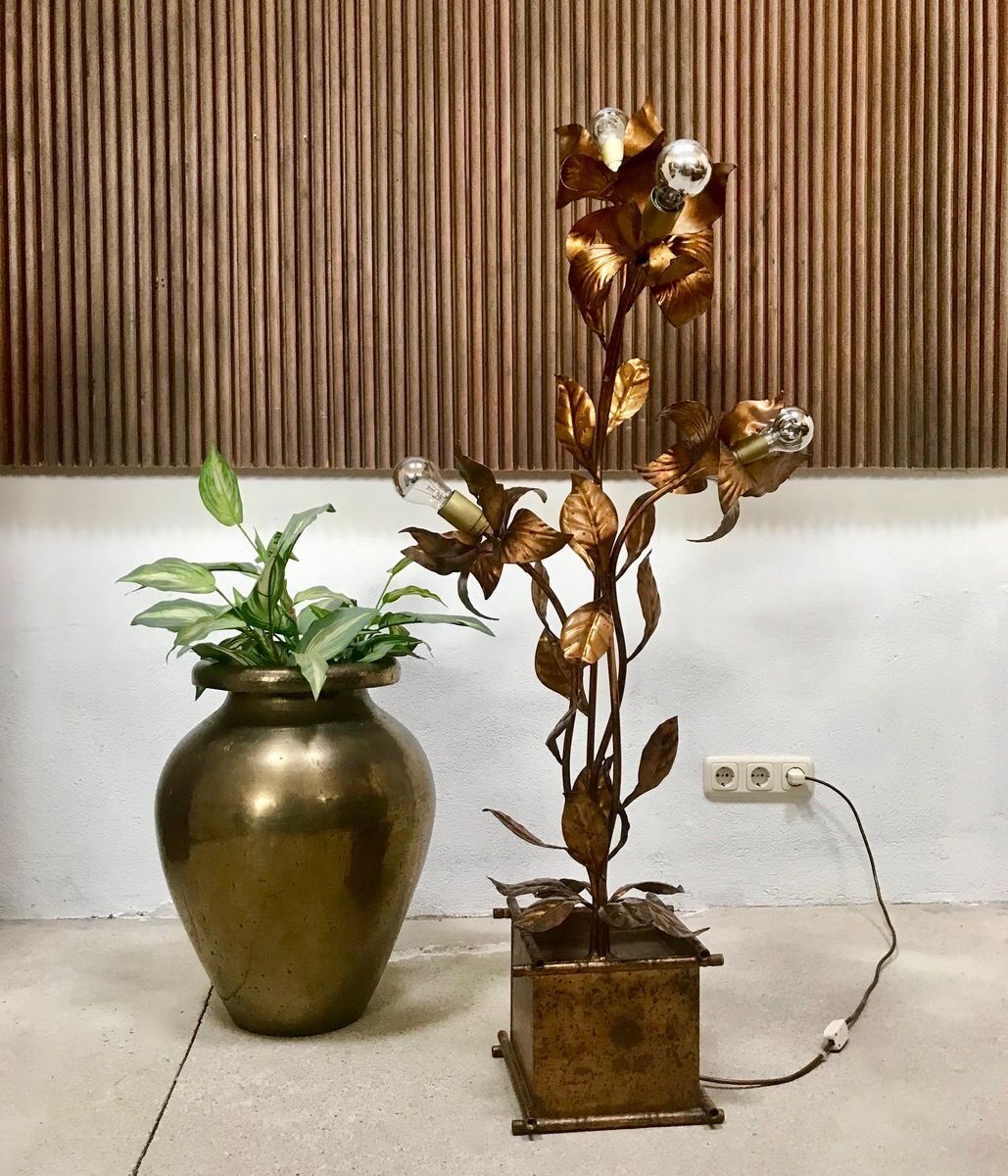 Gilded metal Florentine table or floor lamp by Hans Kögl, 1960s