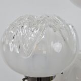 Mid-Century Murano Glass Floor Lamp in Wood and Metal with 3 Light Points