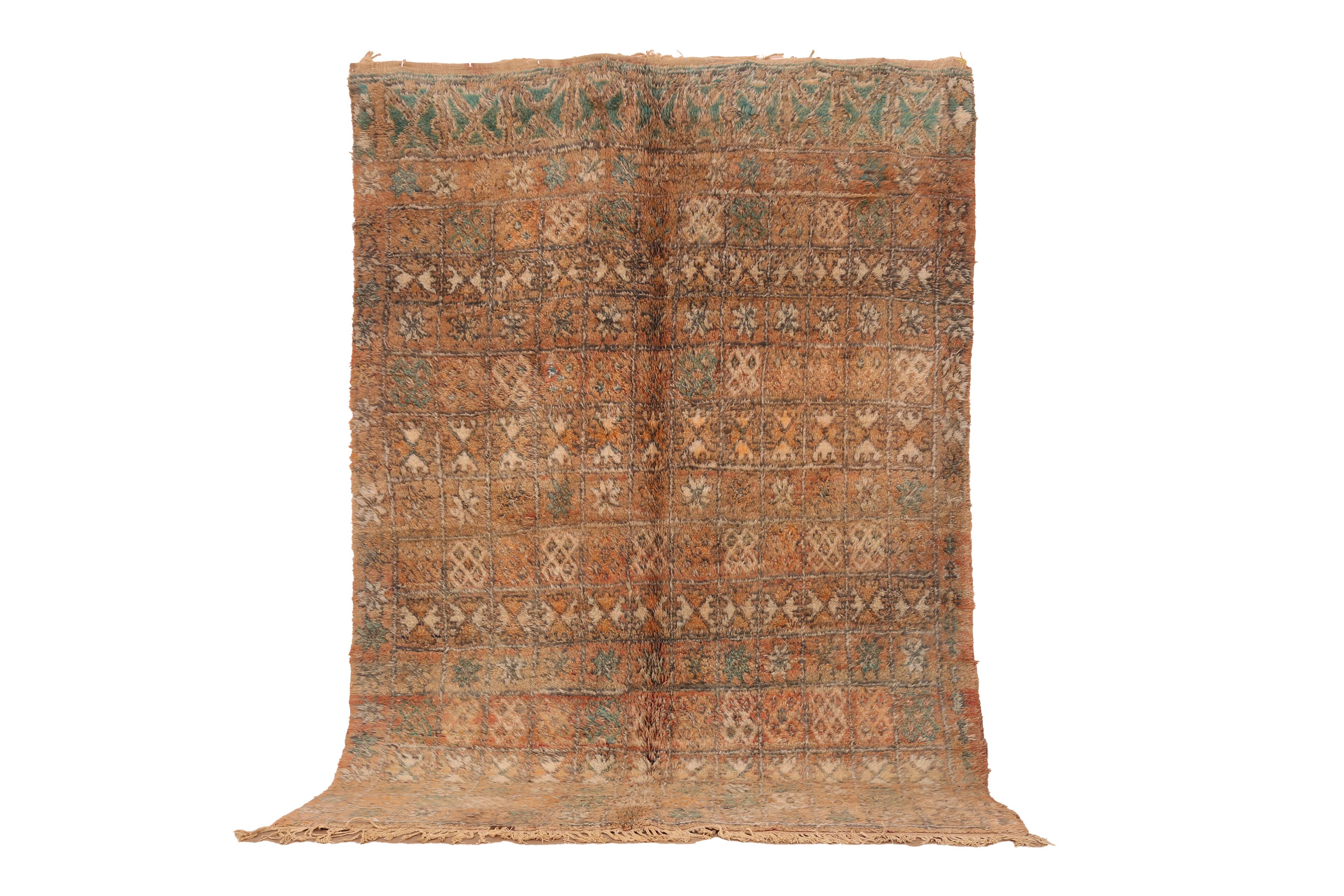 Peach Vintage Moroccan Rug 178 x 264 cm, Berber Wool Rug, Handmade Boho Rug