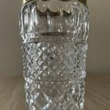 Vintage vase in chiseled Bohemian crystal and brass