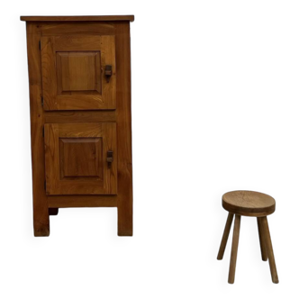 Armoire, bonnetière brutaliste, années 50